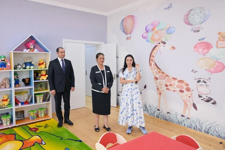 Vice-President of Heydar Aliyev Foundation Leyla Aliyeva attends opening of kindergartens in Shamakhi