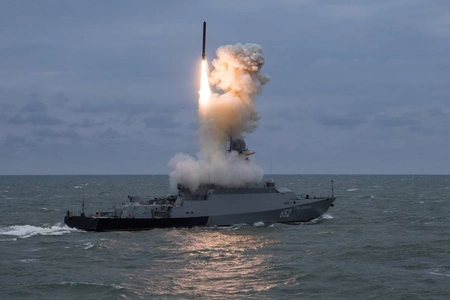 Ukraine hits Russian cruise missile carrier near Crimea