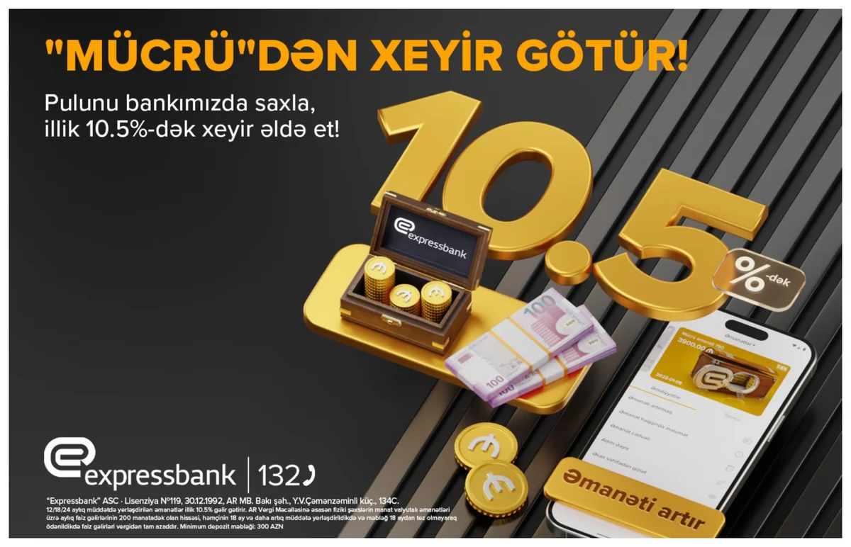 Əmanətinizə illik 10,5% artım – Expressbankda