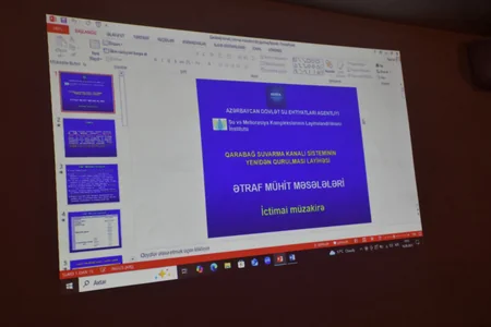 Qarabağ suvarma kanalının yenidən qurulması ilə bağlı ictimai müzakirə aparılıb