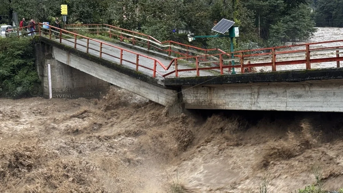 Türkiyənin Rize vilayətində sel körpünü uçurub, torpaq sürüşməsi baş verib