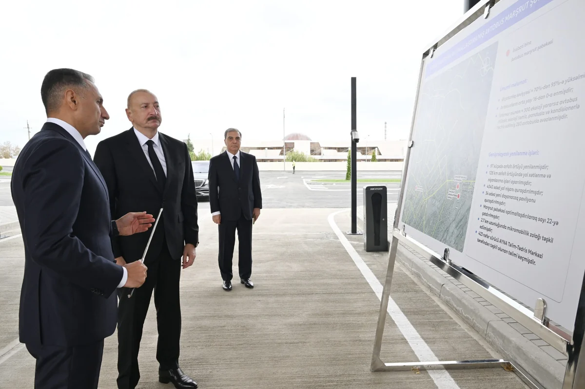Prezident İlham Əliyev BakuBusun Gəncə Avtoparkının açılışında iştirak edib