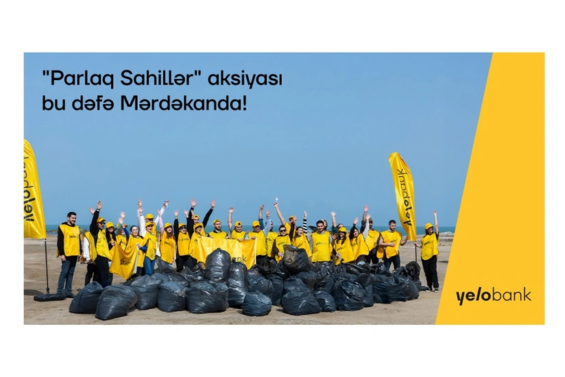 Yelo Bank komandası Mərdəkan çimərliyində təmizlik aksiyası həyata keçirib