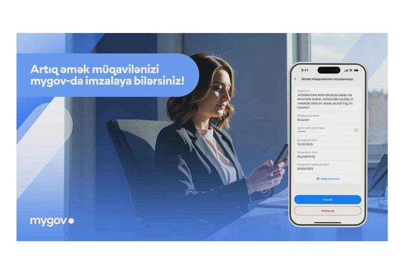 Vətəndaşlar əmək müqavilələrini artıq mygov platformasında imzalaya biləcəklər