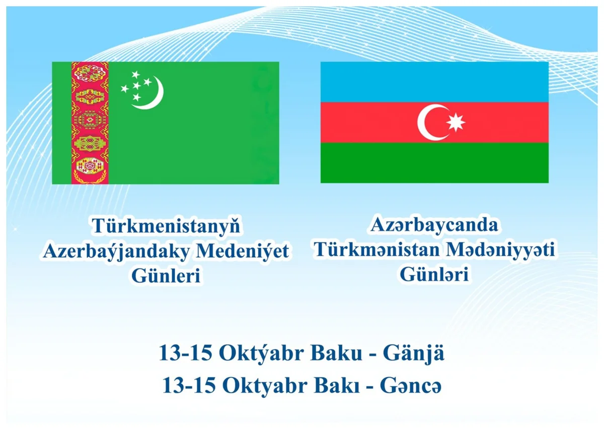 Azərbaycanda Türkmənistan Mədəniyyəti Günlərinin keçiriləcəyi tarix məlum olub