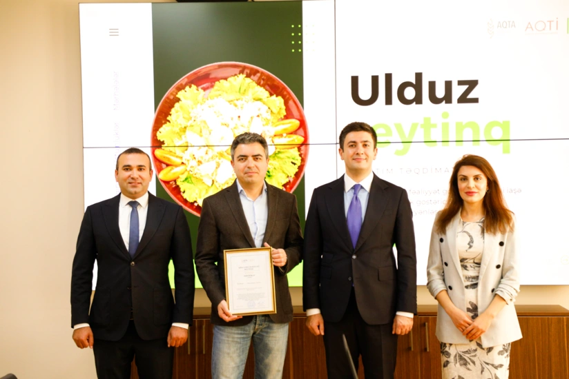 Azərbaycan Qida Təhlükəsizliyi İnstitutu Dükkan restoranına 5 ulduz sertifikatı təqdim edib