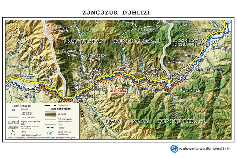 Zəngəzur dəhlizinin xəritəsi hazırlanıb