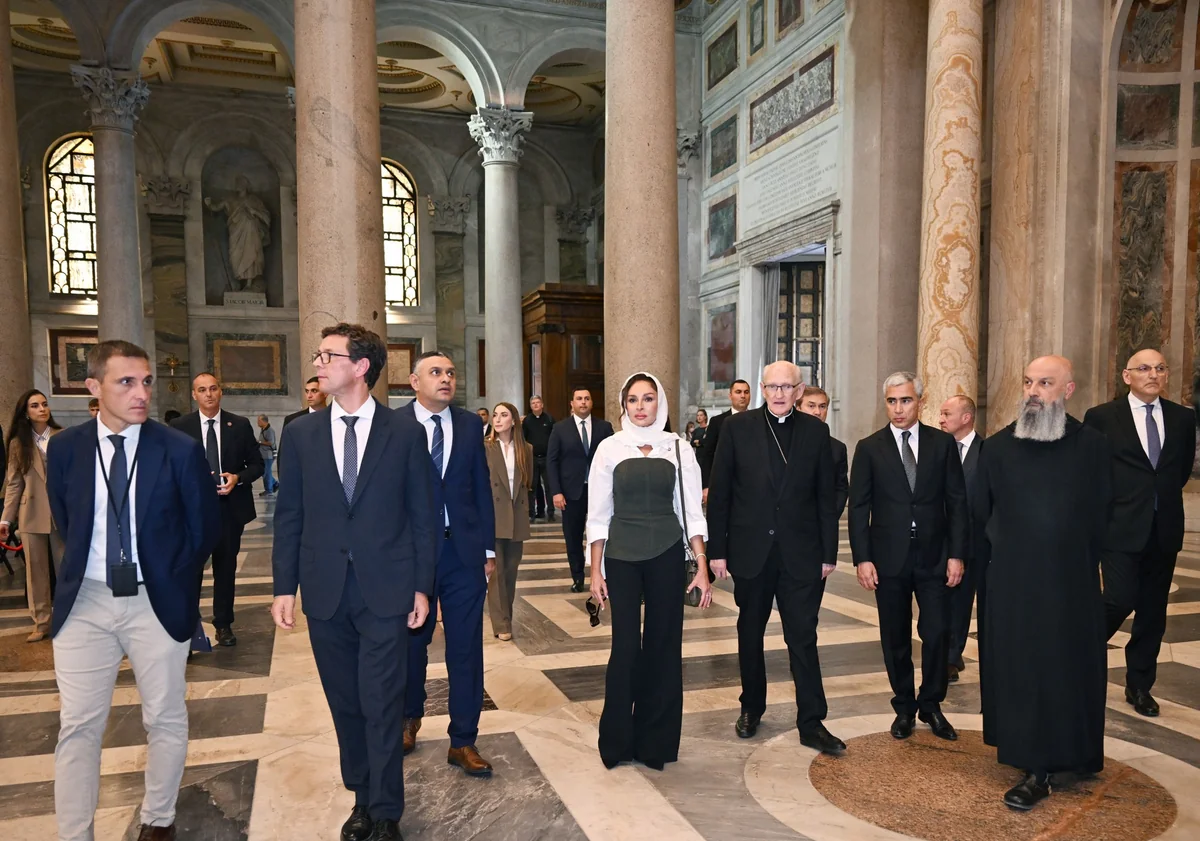 First Vice-President of Azerbaijan inspects restoration progress at Basilica of Saint Paul Outside Walls in Vatican