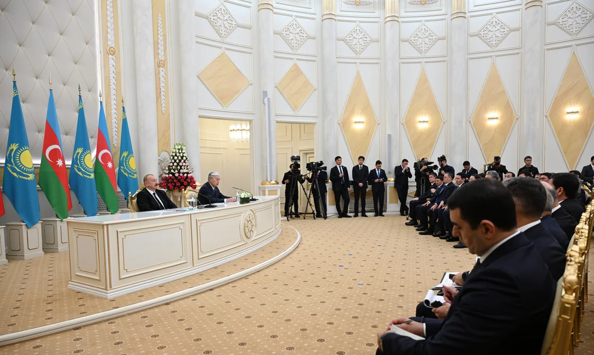 Presidents of Azerbaijan and Kazakhstan delivered press statements - UPDATE