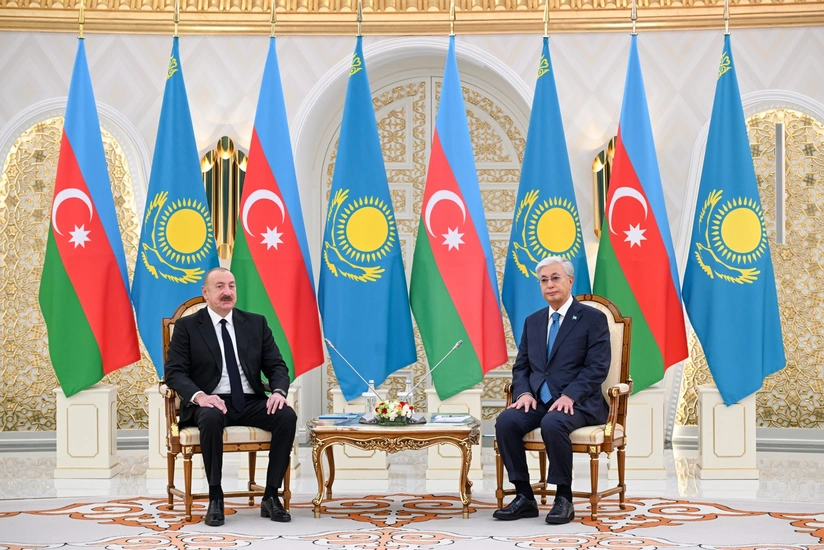 President of Azerbaijan Ilham Aliyev holds one-on-one meeting with President of Kazakhstan Kassym-Jomart Tokayev in Astana