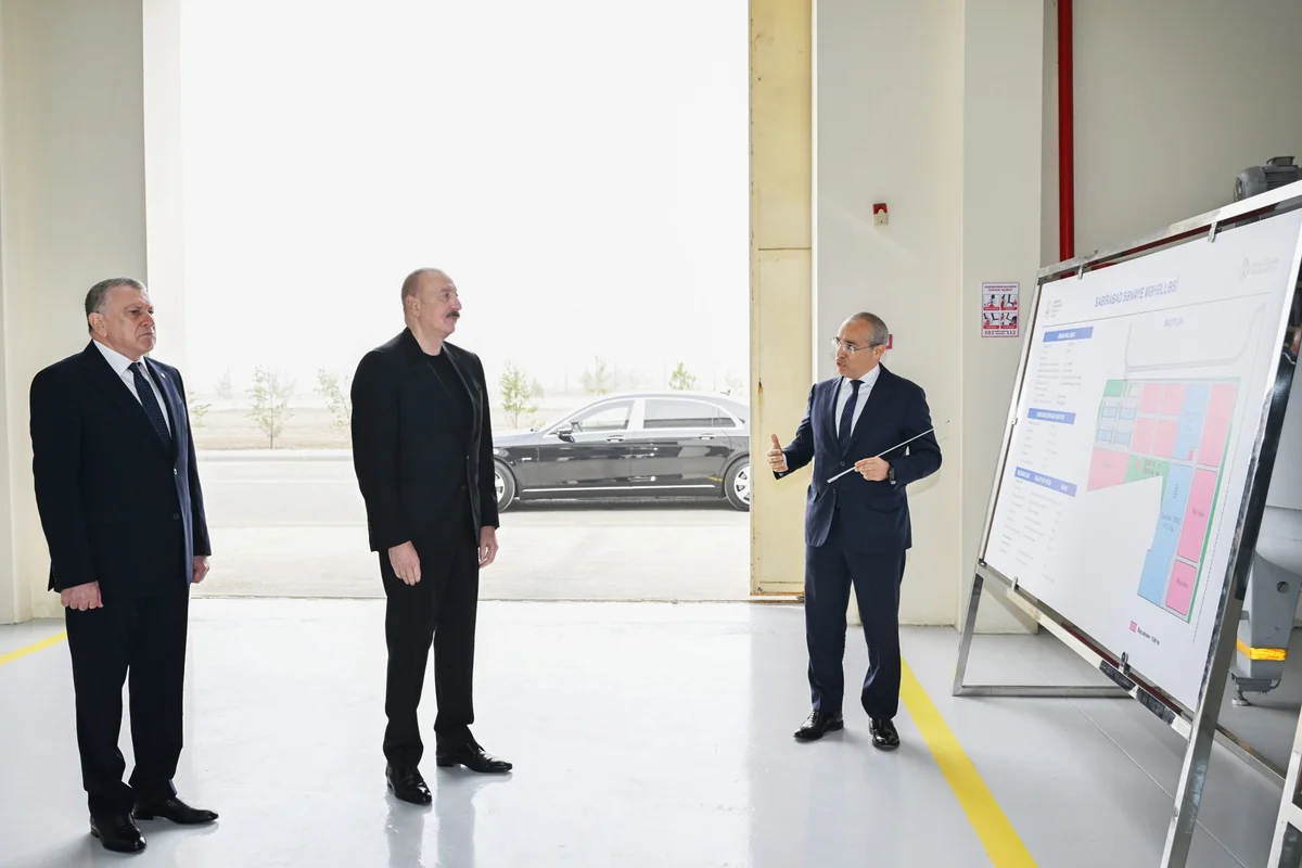 President Ilham Aliyev visits agrochemical production facility in Sabirabad