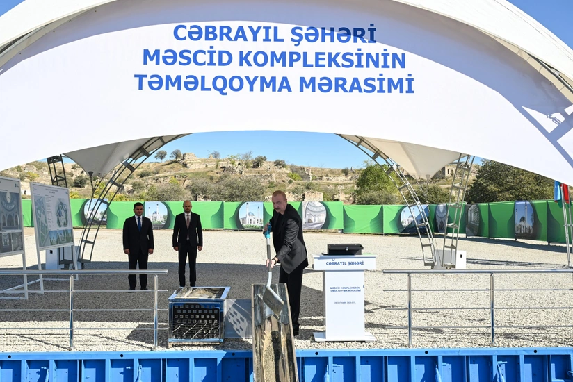 President Ilham Aliyev lays foundation stone for Jabrayil City Mosque