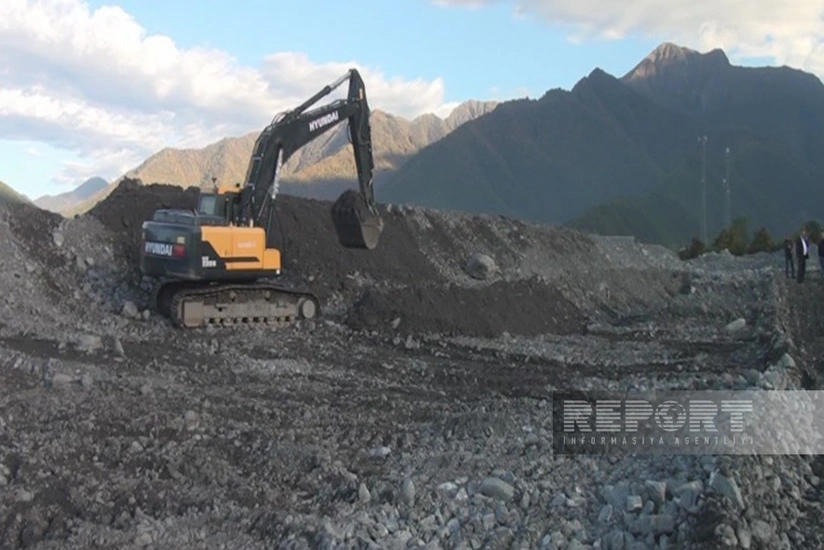 Şəkidən axan dağ çaylarında mühafizə tədbirləri aparılır