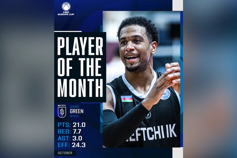 Neftçinin üzvü FIBA Avropa Kubokunda ötən ayın ən yaxşı basketbolçusu seçilib