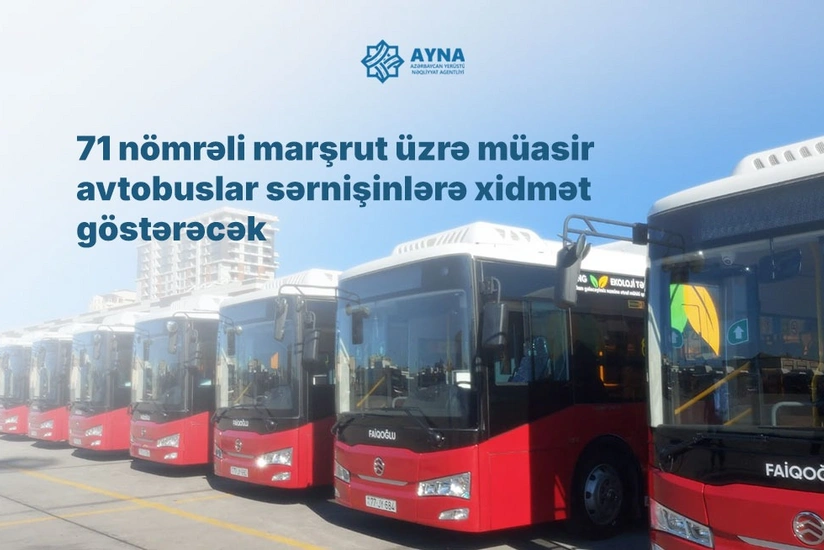 Bakıda 71 nömrəli marşrut üzrə avtobuslar yenilənib