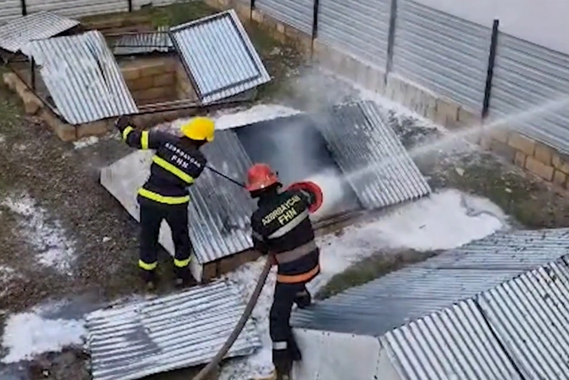 Şəmkirdə yanacaqdoldurma məntəqəsində yanğın olub