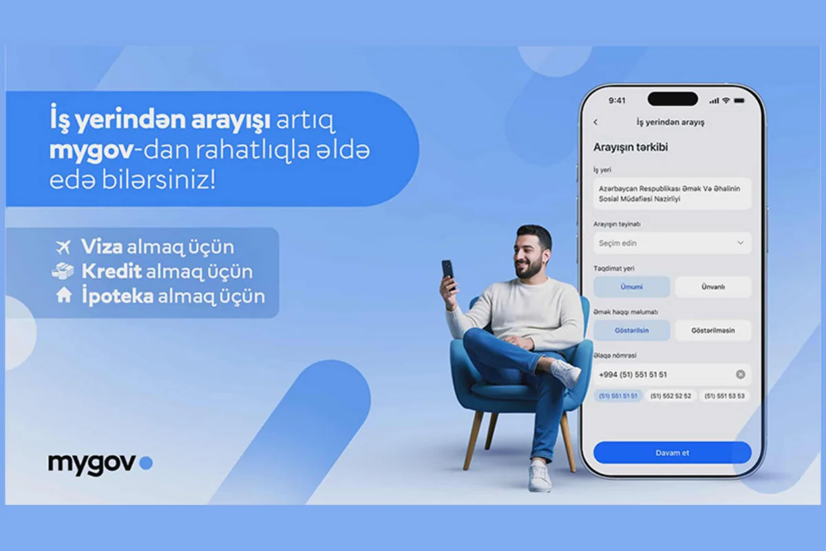 Vətəndaşlar artıq iş yerinə dair arayışı mygovdan da əldə edə biləcəklər