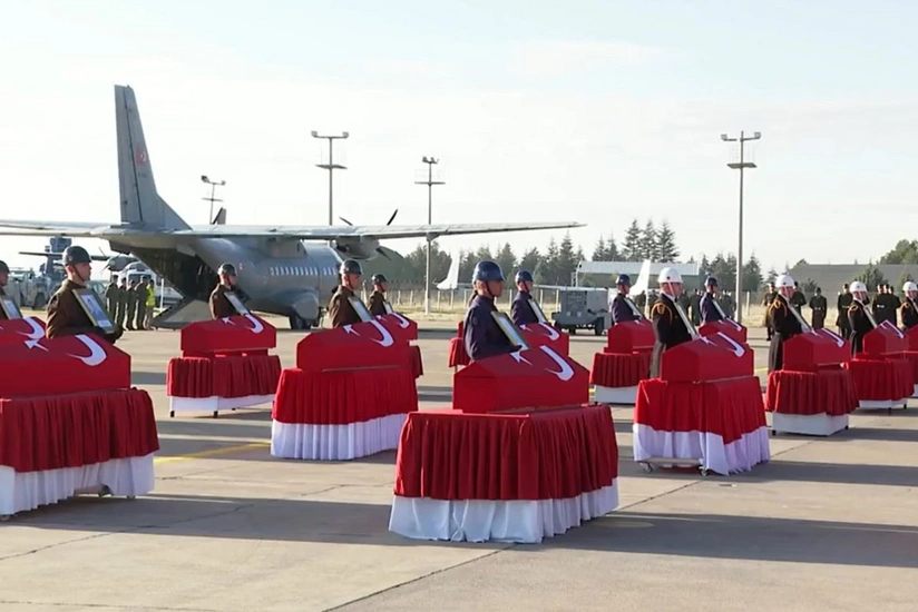 Təyyarə qəzasında şəhid olan hərbçilərlə Ankarada vida mərasimi keçirilib