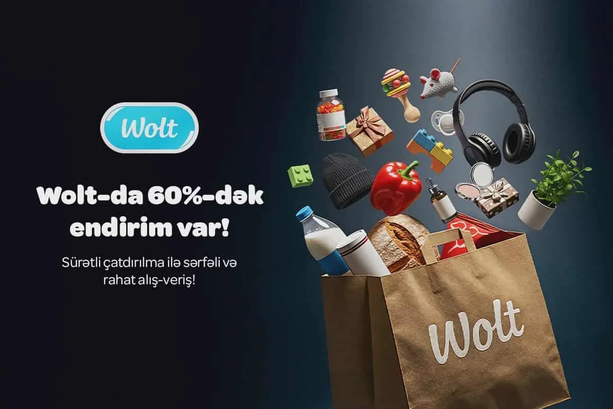 Woltdan 60%-ə qədər Endirimlə Black Fridaydə Daha Sərfəli və Sürətli alış-veriş edin - Sizin üçün Hər Şey Woltda!