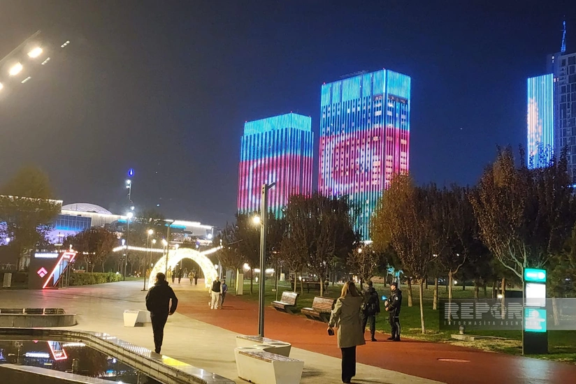 Ташкент подсвечен в цвета флага Азербайджана в преддверии саммита Центральной Азии