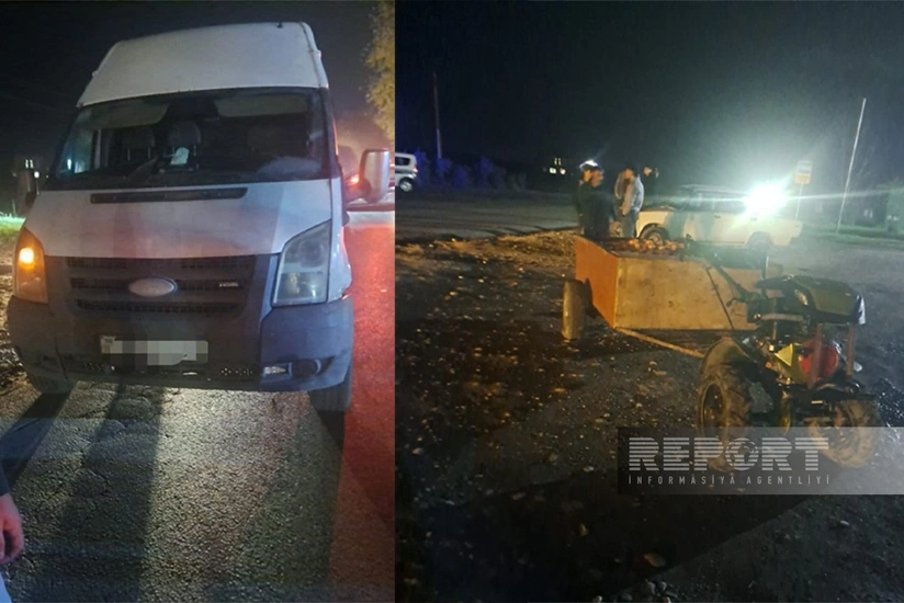 Qubada qəzadan xilas olmaq istəyən motoblok sürücüsü digər avtomobilin altında qalaraq ölüb