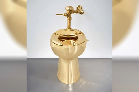 Fully functional 18-karat gold toilet sells for $12M at Sotheby's auction