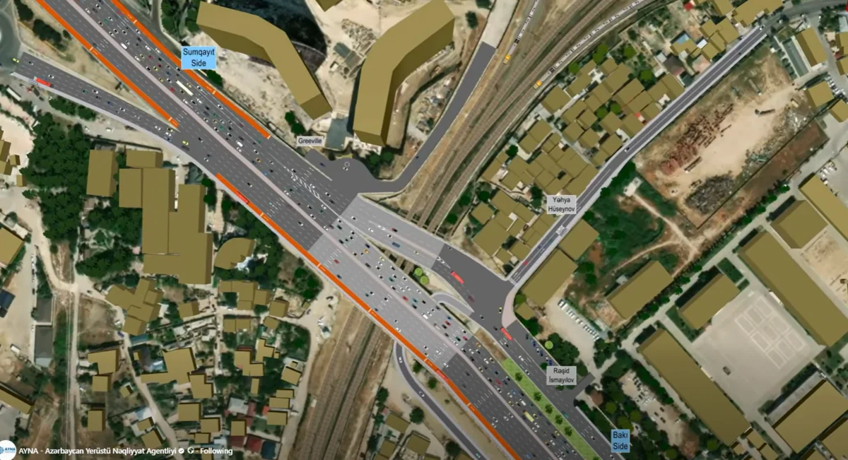 Bakıda iki küçənin kəsişməsində yol hərəkəti yenidən təşkil edilir