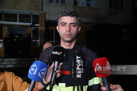 High-rise residential building ablaze in Baku's Yasamal district