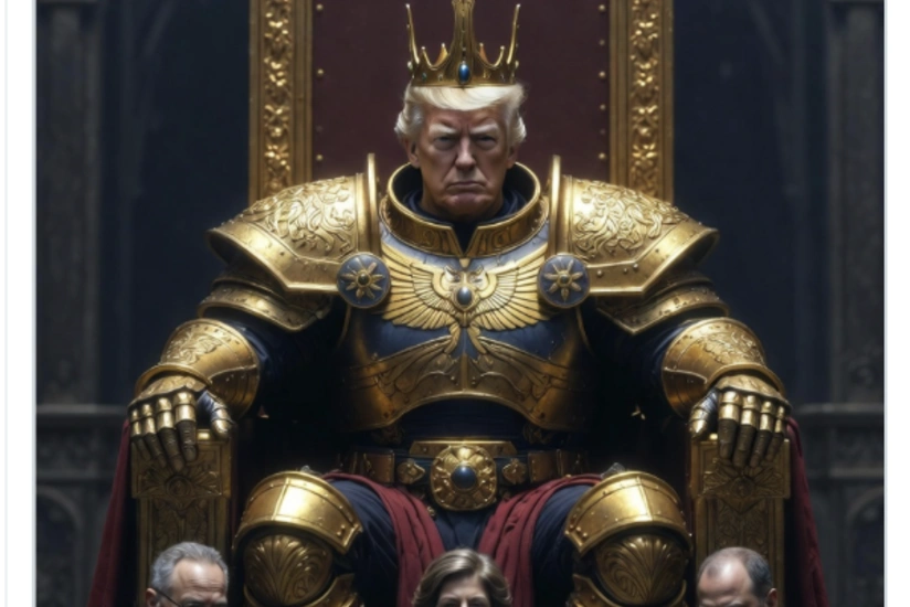 Tramp taxt üzərində oturmuş şəklini paylaşıb