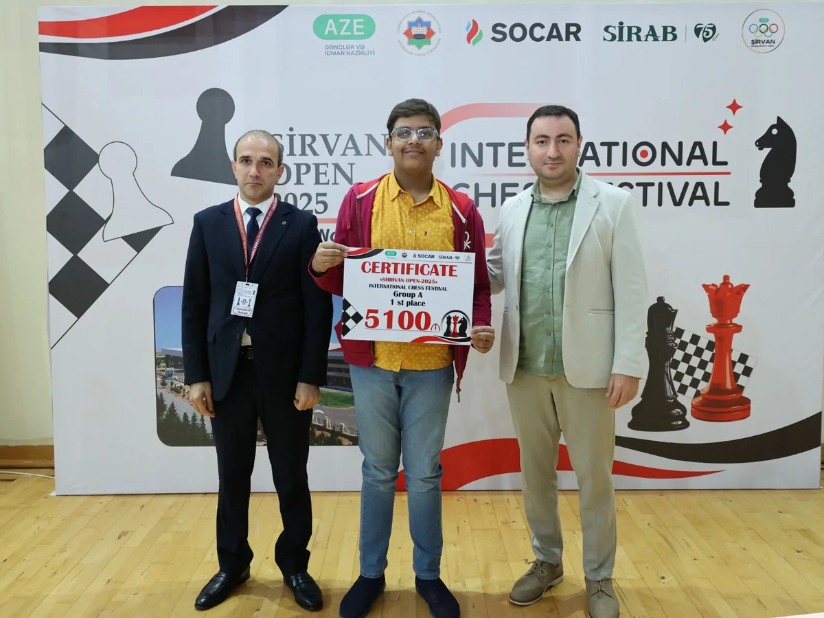 Shirvan Open 2025 beynəlxalq şahmat festivalının qalibləri müəyyənləşib