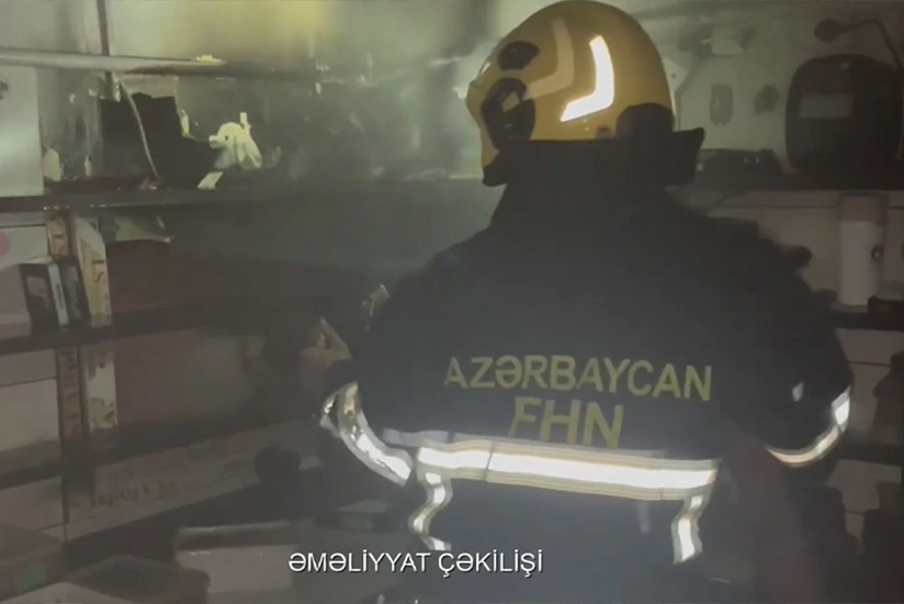 Bakıda restoranda yanğın olub