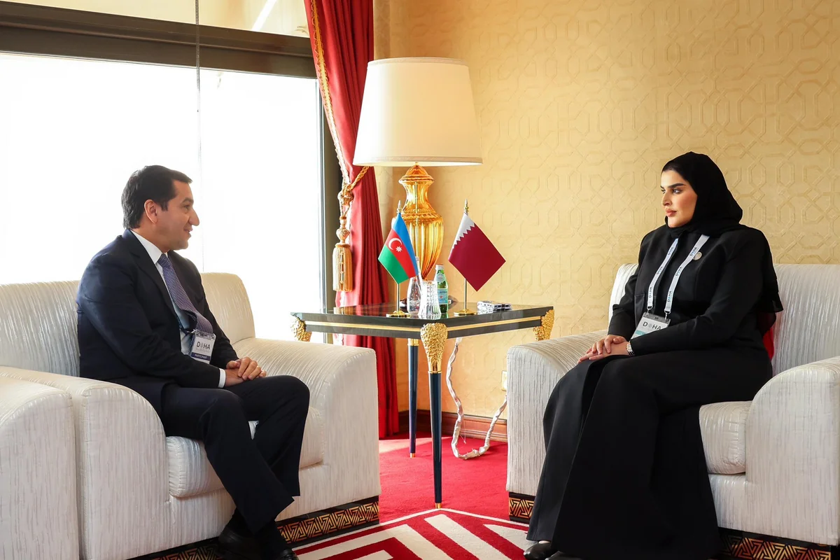 Hikmat Hajiyev, Qatari minister of state mull Baku-Doha relations