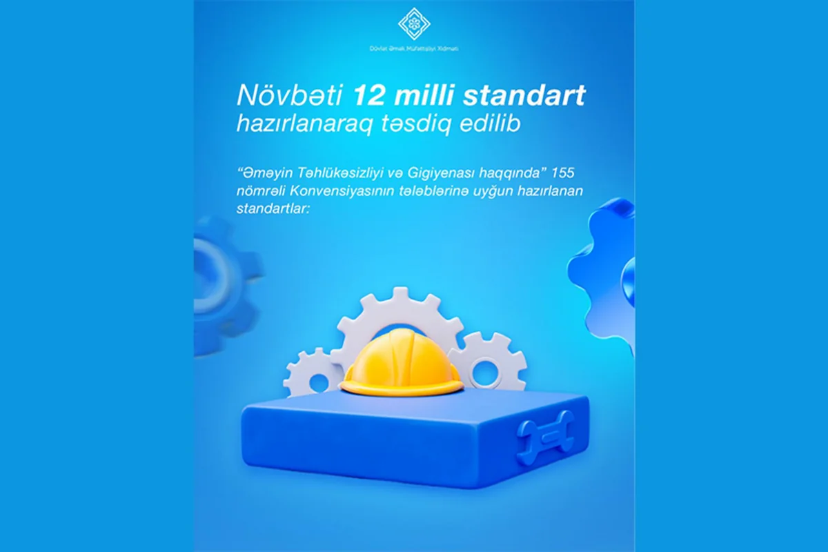 Əmək təhlükəsizliyi və idarəetməsi üzrə 12 yeni milli standart təsdiq olunub