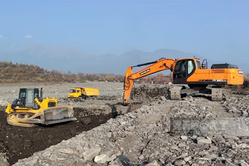 Qəbələdə rayon ərazisindən axan çaylarda mühafizə tədbirləri görülür