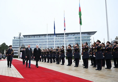 Official welcome ceremony held for President Ilham Aliyev in Bratislava
