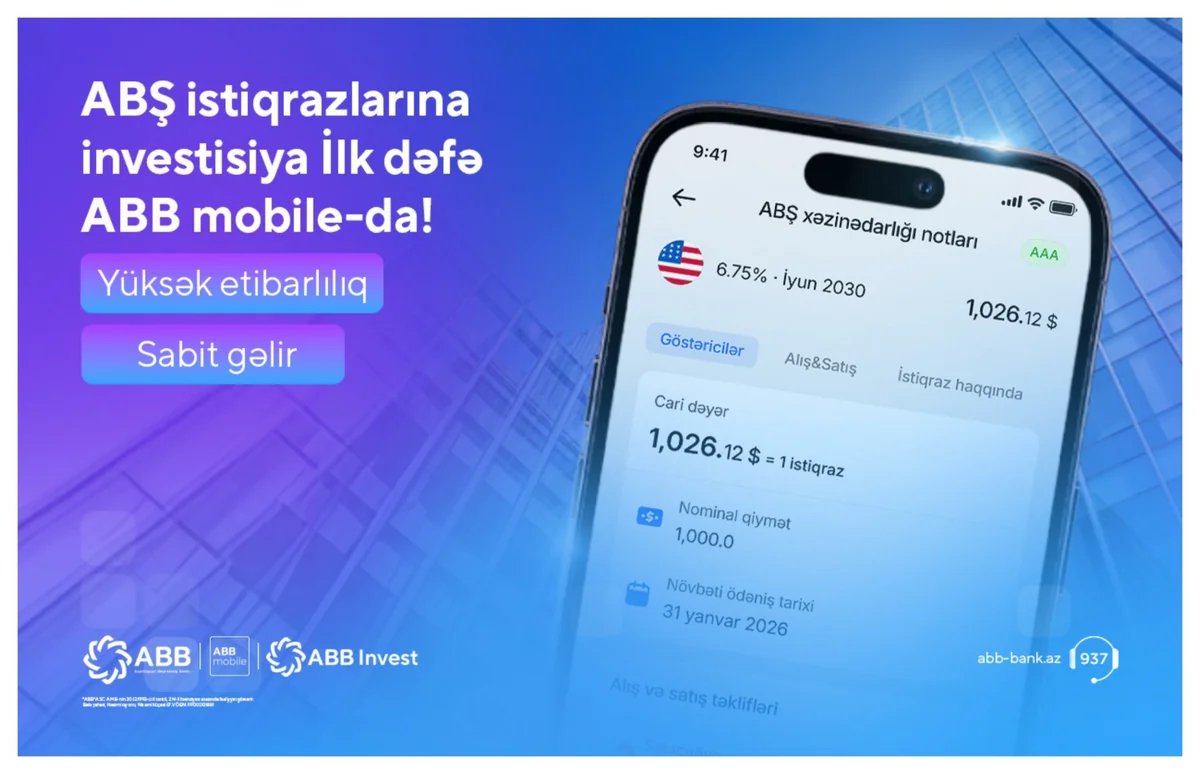 ABB mobile tətbiqində ABŞ istiqrazlarına investisiya imkanı!