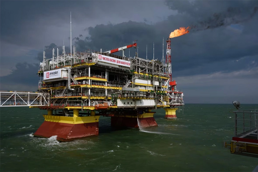 Ukrainian drones hit Russian oil production platforms in Caspian Sea for third time this week