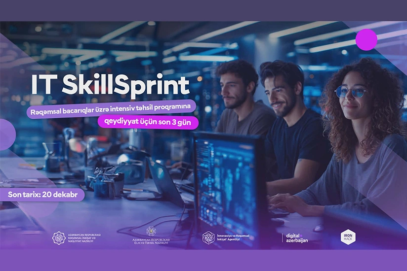 Rəqəmsal bacarıqlar üzrə beynəlxalq təhsil proqramına qeydiyyat üçün son 3 gün!