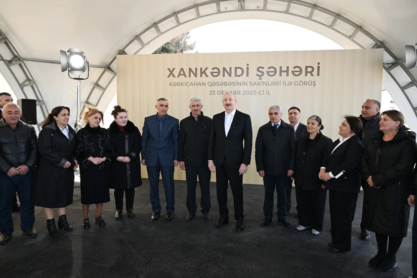 İlham Əliyev Kərkicahan qəsəbəsində sakinlərlə görüşüb - YENİLƏNİB
