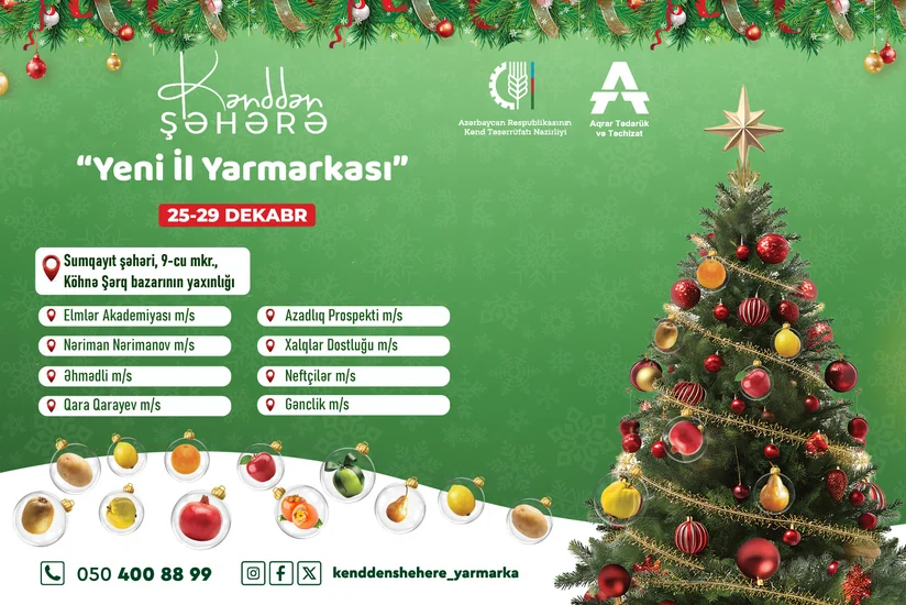 В Баку и Сумгайыте с завтрашнего дня откроются новогодние ярмарки