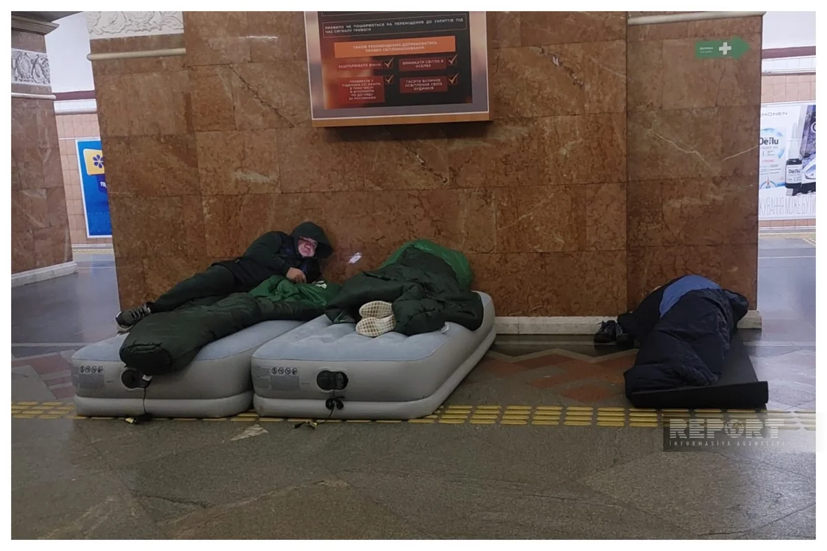 Kyiv residents take shelter inside metro stations due to Russian overnight strikes