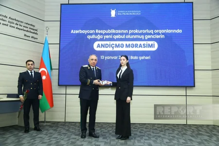 Prokurorluq orqanlarında qulluğa yeni qəbul edilən əməkdaşlar and içib