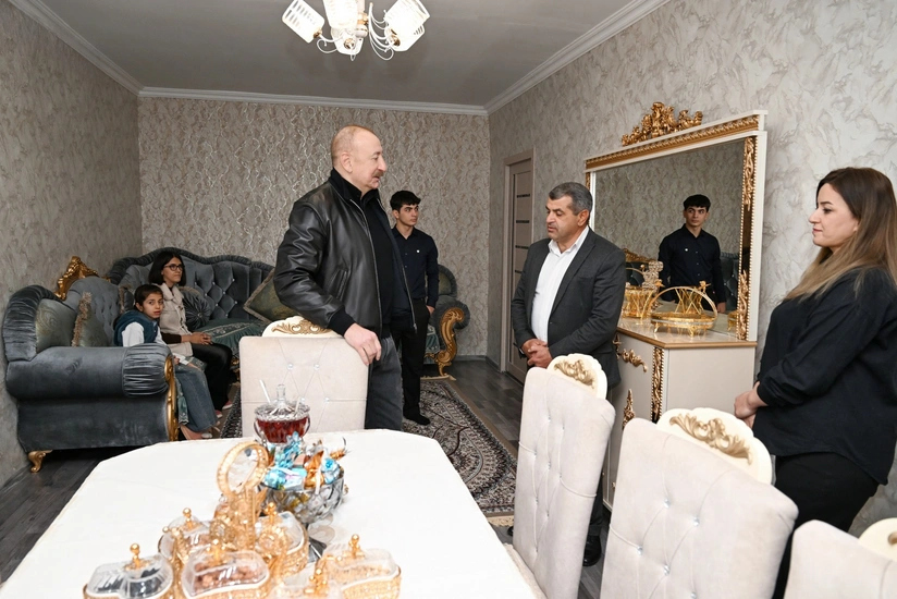 President Ilham Aliyev inspects reconstruction progress in Ashaghi Oratagh village of Aghdara district