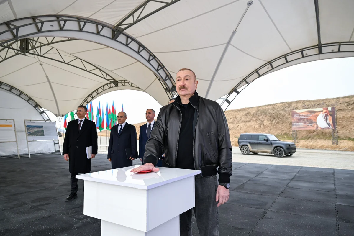 President Ilham Aliyev inspects 'Damirli' Ore Processing Complex in Janyataq village, Aghdara