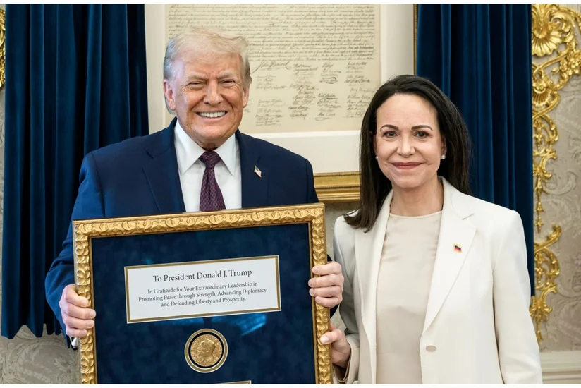 Trump said Machado showed respect by giving him her Nobel Peace Prize