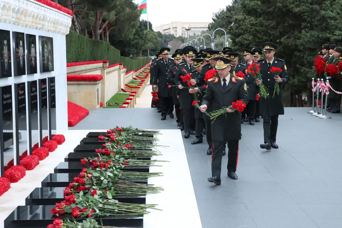 Strateji Obyektlərin Mühafizəsi Dövlət Agentliyinin şəxsi heyəti Şəhidlər Xiyabanını ziyarət edib