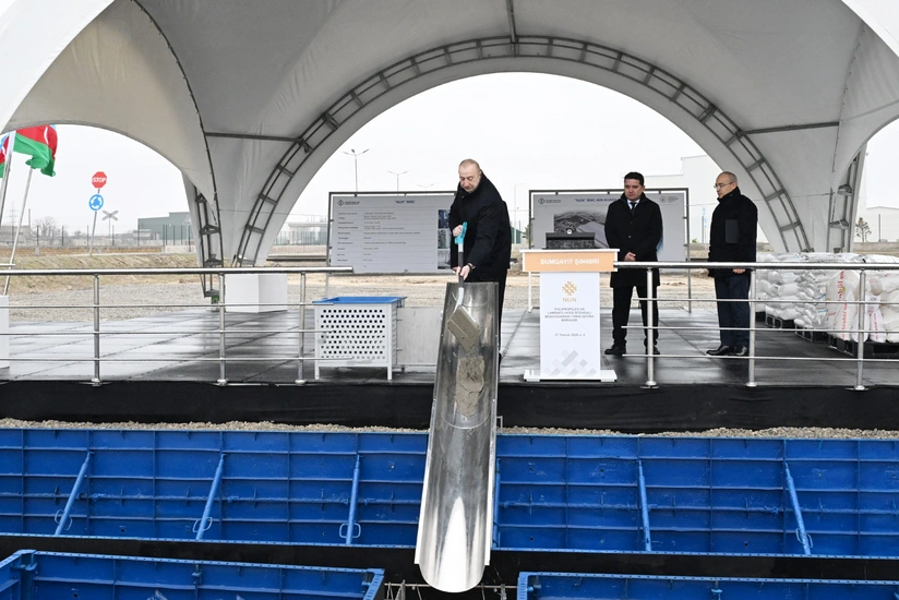 President Ilham Aliyev lays foundation stone for polypropylene and laminated bag production facility in Sumgayit Industrial Park