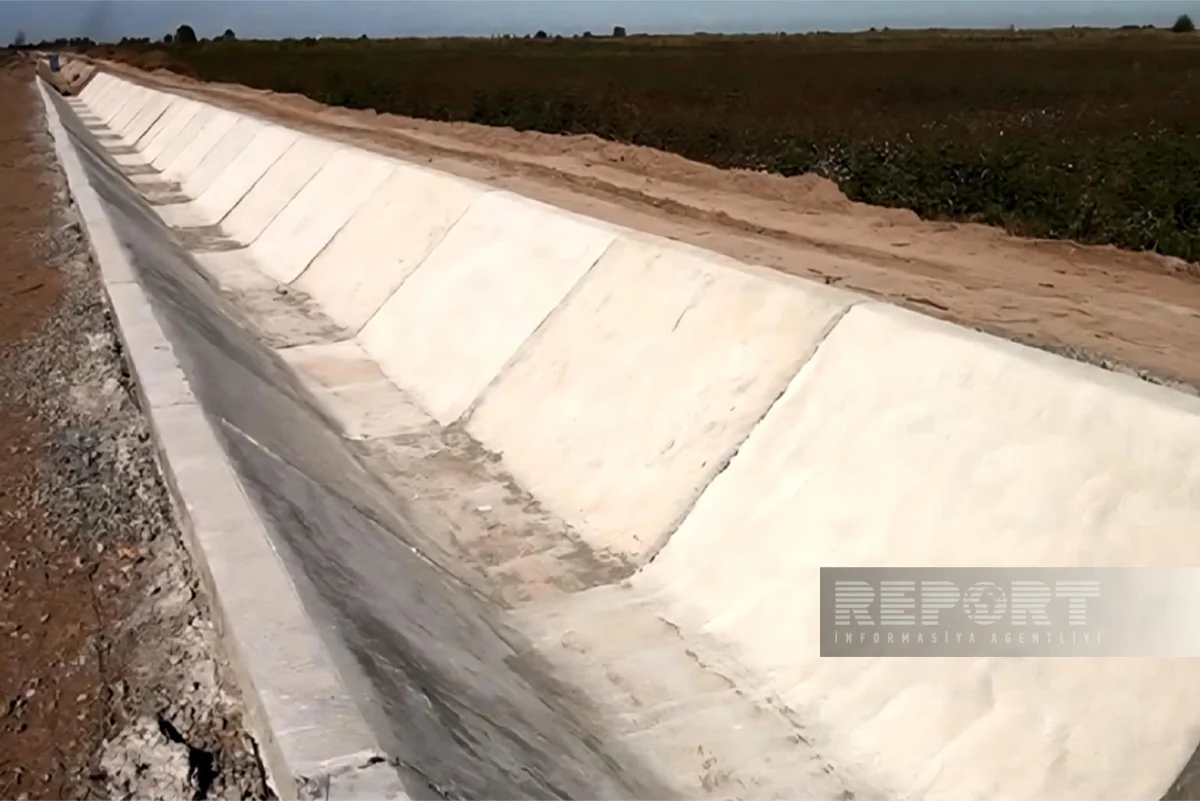 Cəlilabadda su itkisinin azaldılması üçün Muğan kanalının bir hissəsi beton üzlüyə alınıb