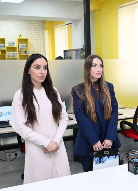 Leyla Aliyeva and Alena Aliyeva visit STEAM center and Secondary School No. 37 in Ganja