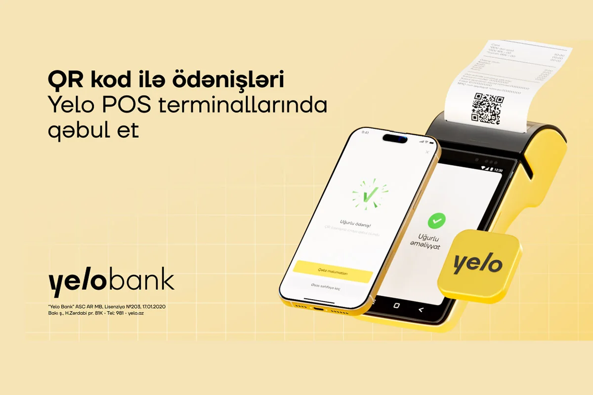 Yelo Bankda innovativ QR ilə ödəniş aktivdir!
